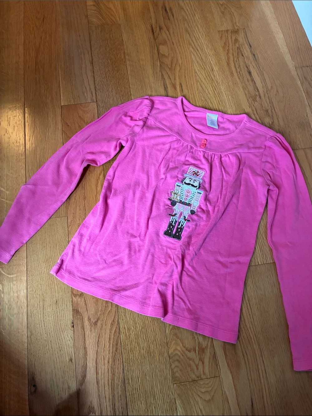 Gymboree Bright Pink Long-Sleeve Top with Nutcracker Applique